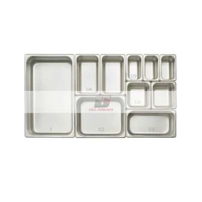 Piano cottura a vapore in acciaio inox 1/6 Gn Pan con anti-inceppamento 150 mm di profondità