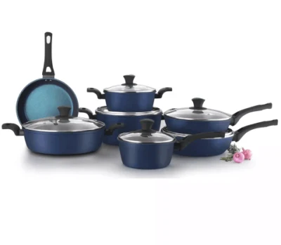 13PCS olio fabbrica Gold Pot Pans marmo rivestimento con verniciatura Set di utensili per cucina in alluminio forgiato senza stickpot e pentole Con fondo a induzione