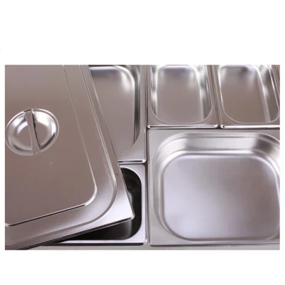 Piatto per alimenti Heavybao 2/4 misura forma quadrata in acciaio inox Gn