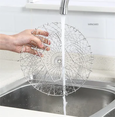 Mingwei acciaio inox 304 frittura pieghevole patata chips filtro olio Cestello robusto cestello di scarico dell&prime;acqua con manico