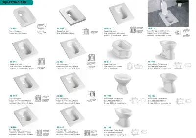 Design moderno Squatting in ceramica di alta qualità, colore bianco, montato a pavimento Padella con coperchio Salva spazio Prezzo all&prime;ingrosso padella di squatting