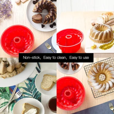 Utensili da cucina rotondi cavi in silicone da 9 pollici con mousse/chiffon/pudding senza avambraccio