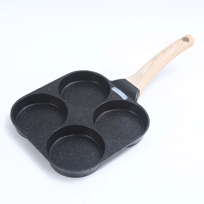 Piatto per uovo per omelette, 4-tazza di padella nonstick per la torta, sano padella di pietra di pietra Meaical per la colazione, adatto per stufa a gas e cookware di induzione