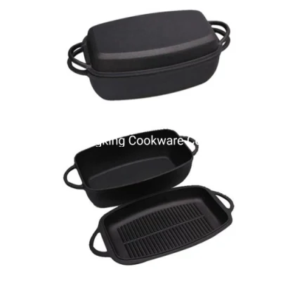 Teglie per tostatura in ghisa con coperchio piatto di Fry Di set di pentoli e padelle da cucina