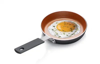 Mini uovo in acciaio e coppa omelette con Ultra antiaderente-titanio &amp; Impugnatura in ceramica Stay-Cool