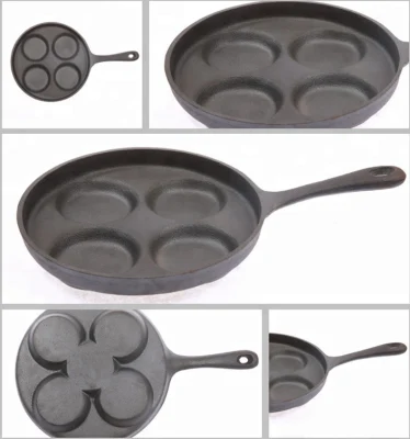 Nonstick in ghisa a 4 fori Mini Panca a forma di uovo Panoramica