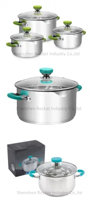 Set di utensili da cucina con manopola e manico in acciaio inox Fondo in acciaio