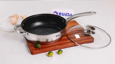 Padella in acciaio inox di buona qualità friggere, bollire e mescolare tutto in uno