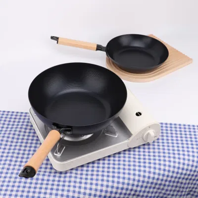 Uso domestico Wok acciaio al carbonio non Stick Fry Wok cinese Panoramica