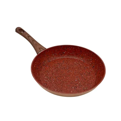 24/26/28cm all&prime;ingrosso OEM Frypan senza bastone Cookware in granito frittura in alluminio Panoramica