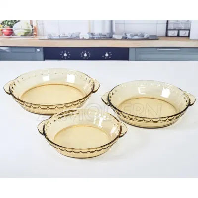 Materiale in vetro e piatti da forno Pizza Pan tipo torta rotonda Panoramica