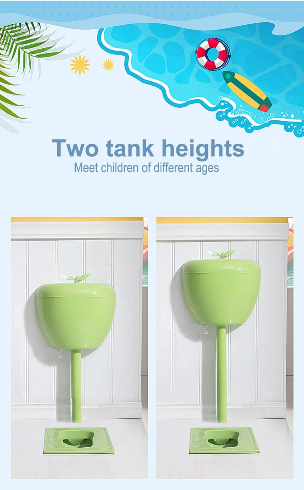 New Design Preschool Children Sanitary Ceramic Color Wc Toilet Squatting Pan