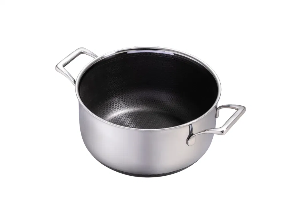 Most Popular 3PCS Pot&Wok&Frying Pan Stainless Steel Non-Stick Coating Double Layer Cookware Set