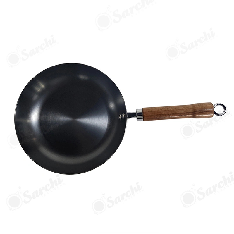 Featherweight Design Carbon Steel Frying Pan Non-Stick Carbon Steel Chef Pan with Removable Silicone Handle