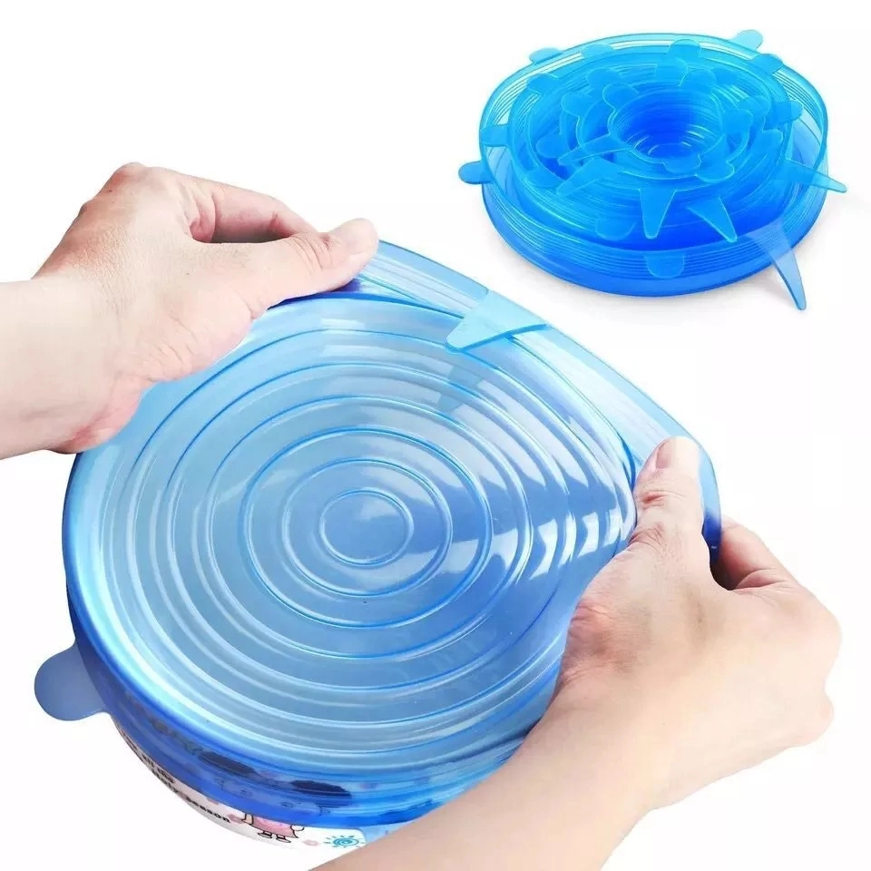 FDA Approved Silicone Strech Lids for Containers/Cups/Mugs/Pans