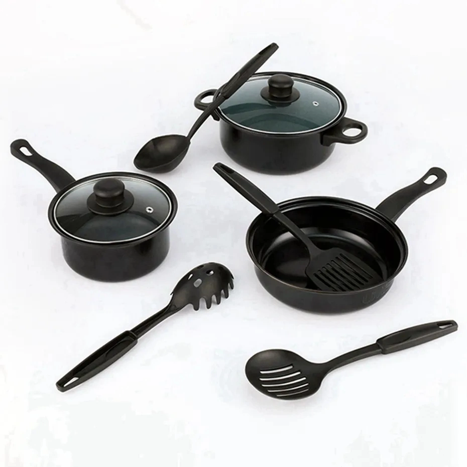 Cookware Sets Frying Pan Custom Soup Pot with Lid Carbon Steel Material