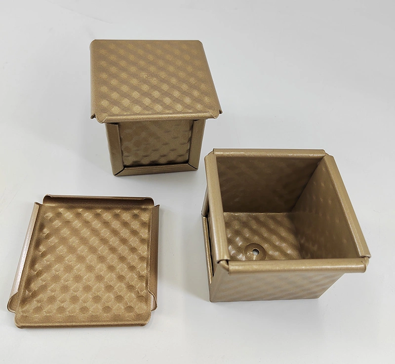 Mini Small Size 6X6X6cm Square Cube Shape Aluminium Non Stick Bread Loaf Pan Bread Baking Pan Toast Pan with Lid