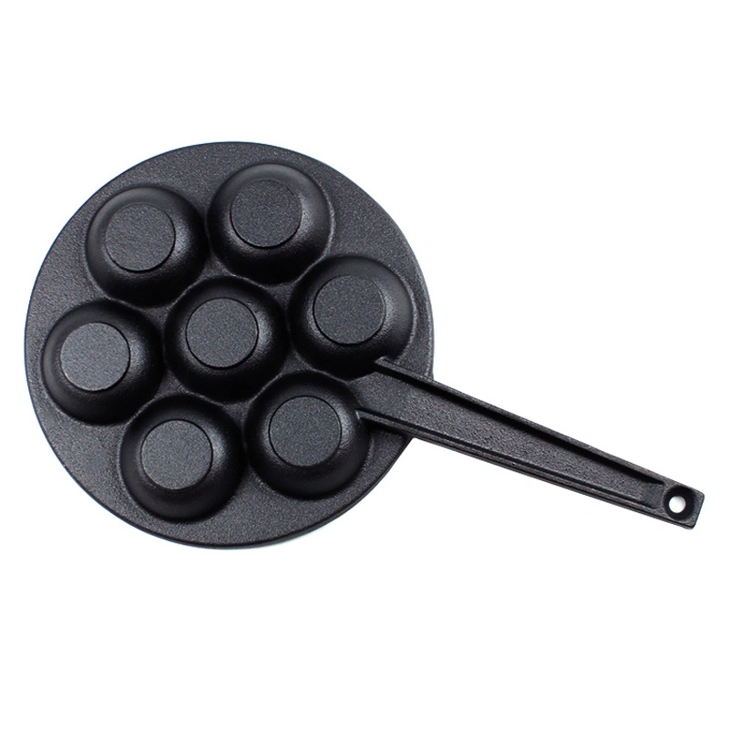 7 Recesses Cast Iron Door Pan Diameter 5.5cm Baking Mold Pancake Maker Suitable for Induction Hobs