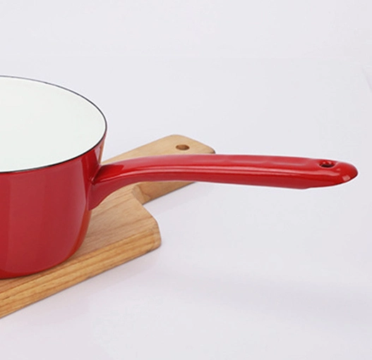 Home Kitchen Enamel Metal Nonstick Sauce Pan Enamel Carbon Steel Saucepan Cooking Milk Pot