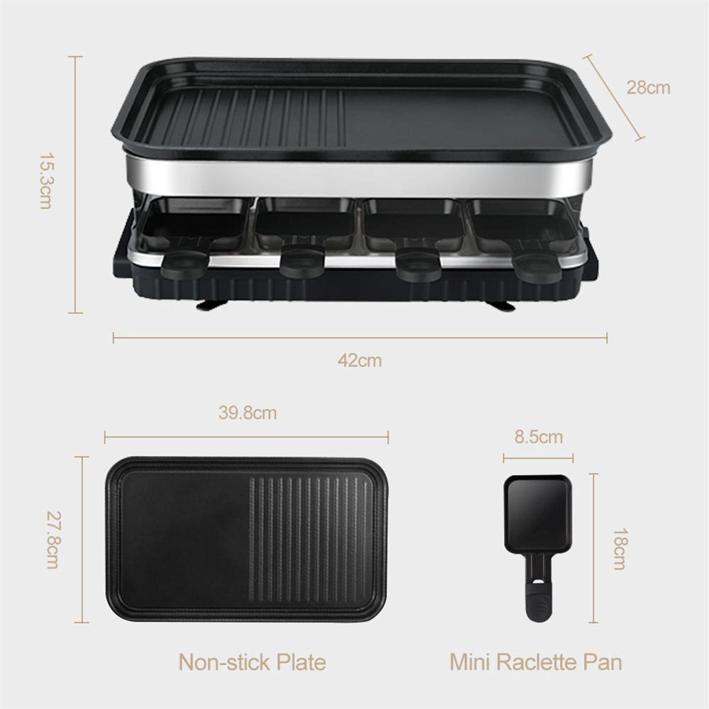 1500W Removable 8 Pans for BBQ Electric Indoor Grill