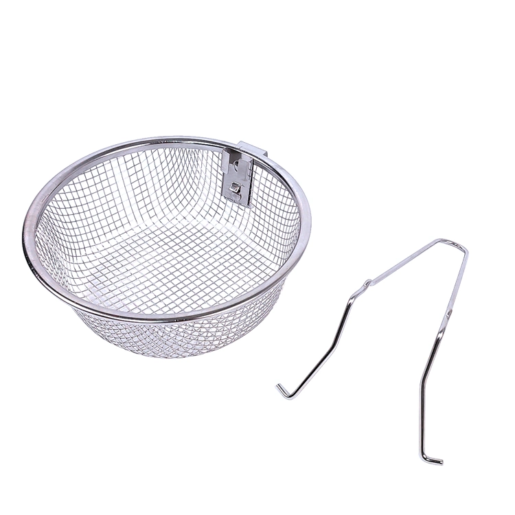 Round Potato Chips Frying Basket Stainless Steel Frying Pot Pan Basket