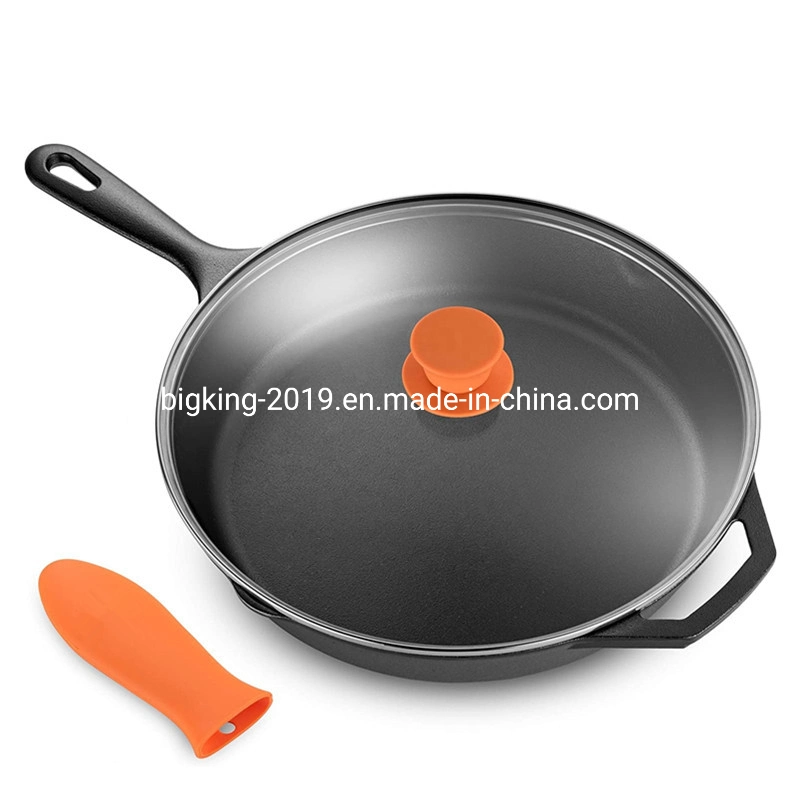 Cast Iron Skillet, Non-Stick, 12 Inch Frying Pan Skillet Pan for Stove Top, Oven Use &amp; Outdoor Camping with Pour Spouts