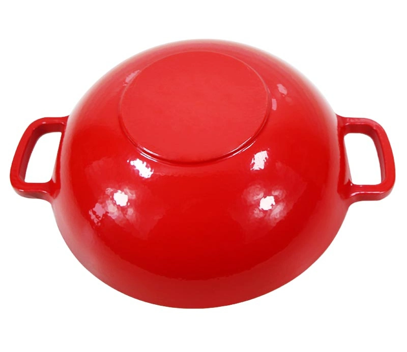 Customize Cast Iron Wok with Wooden Lid