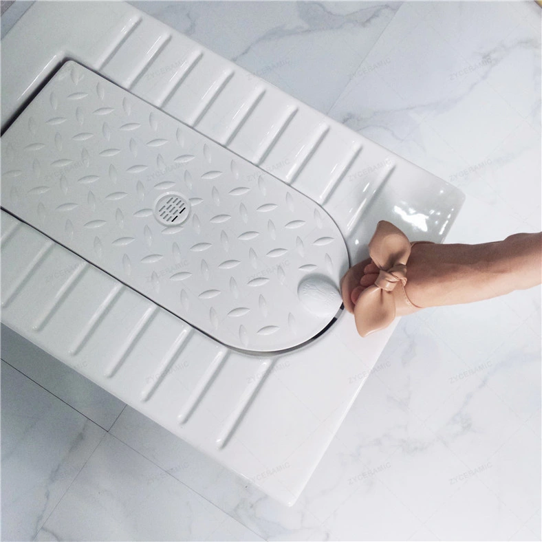 Modern Design High Quality White Color Floor Mounted Ceramic Squatting Pan with Cover Save Space Wholesale Price Squatting Pan