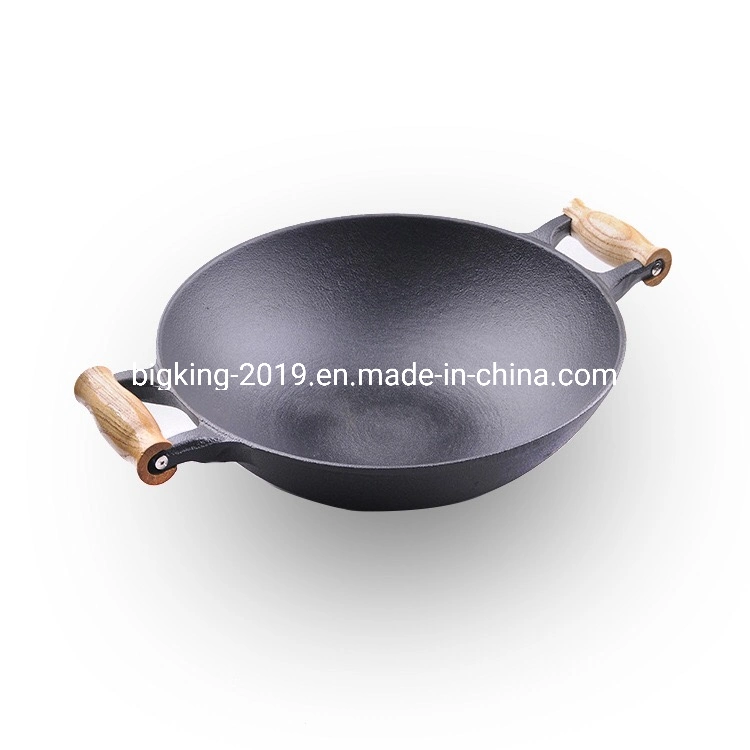 Extra Large Non Stick Fry Pan Iron Wok Pan with Vegetable Oil Coating