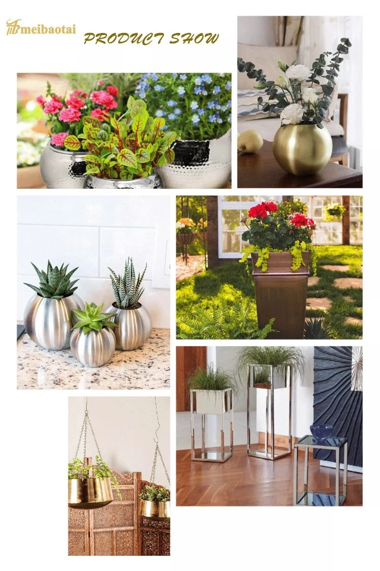 316L Decorative Stainless Steel Flower Pot for Garden