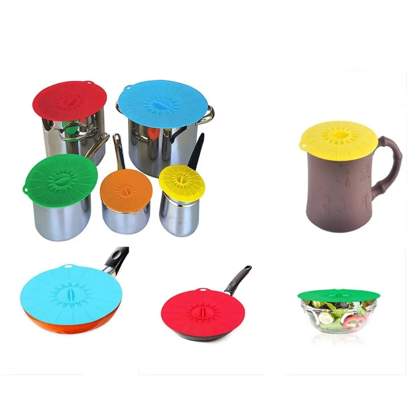 Eco-Friendly Reusable Silicone Bowl Pan Cover Food Storage Suction Lids for Pot