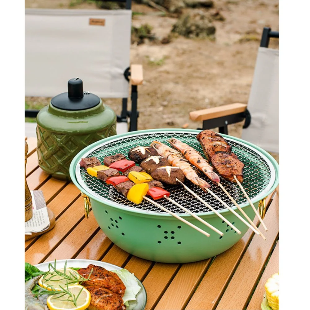 Portable Non-Stick Grill Pan Outdoor Camping Picnic Ci22856