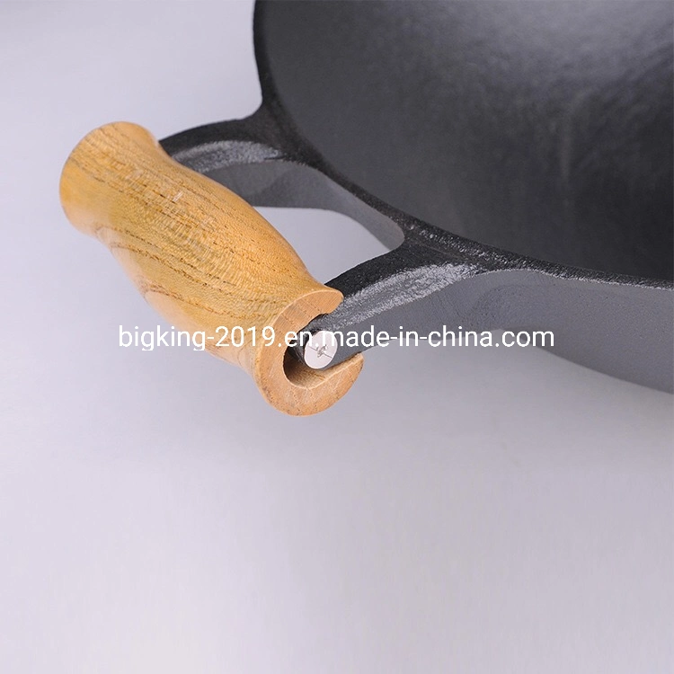 Extra Large Non Stick Fry Pan Iron Wok Pan with Vegetable Oil Coating