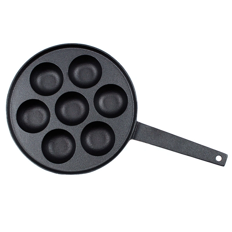 7 Recesses Cast Iron Door Pan Diameter 5.5cm Baking Mold Pancake Maker Suitable for Induction Hobs