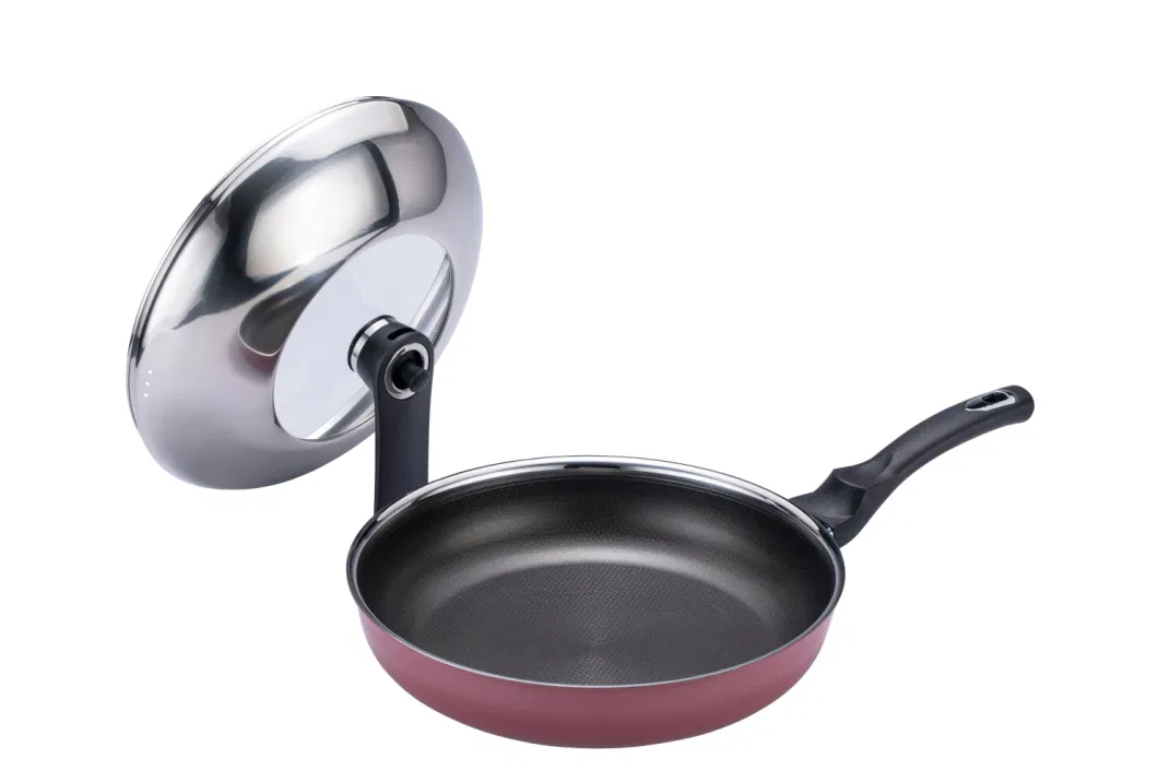 4PCS Frying Pan&Wok Cookware Set Non-Stick Coating Stainless Steel Outer Ceramic Layer