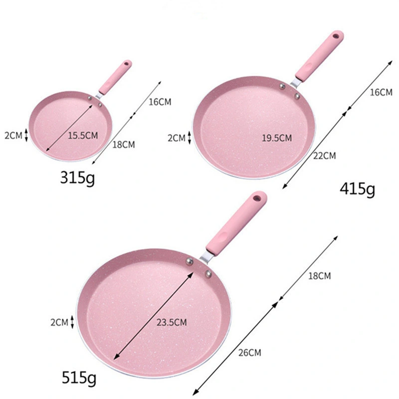 Aluminum Marble Non Stick Coating Crepe Round Flat Pancake Pan