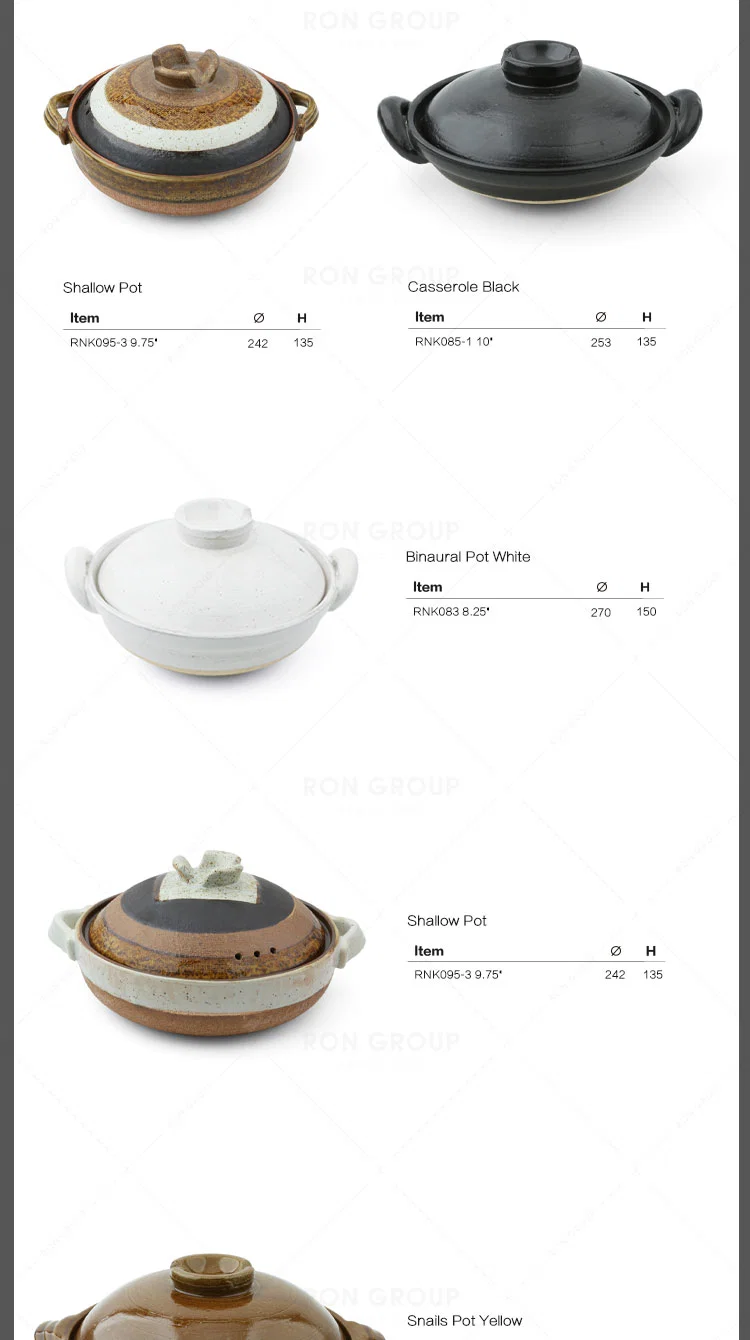 Wholesales Price Hotel Restaurant Wedding Party Kitchenware Cooking Ceramic Soup Pot Cookware