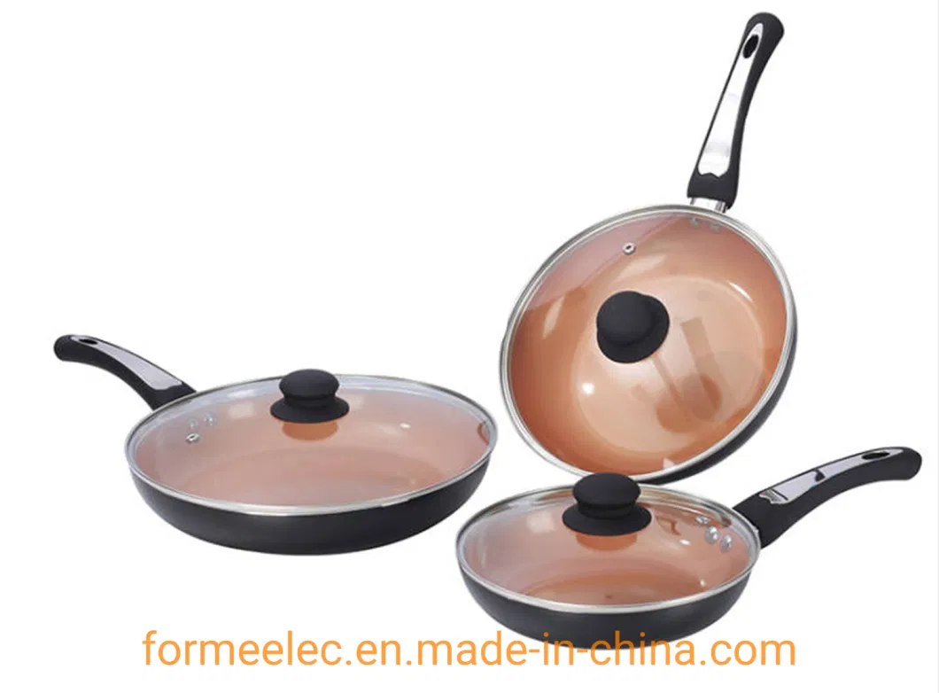 20cm 24cm 28cm Copper ceramic Cookware Set 6 Pieces Set Fry Pans Frying Pan