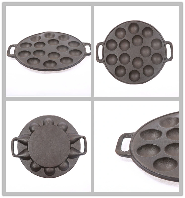 Pre-Seasoned Cast Iron Japanese Takoyaki 15 Hole Egg Pan