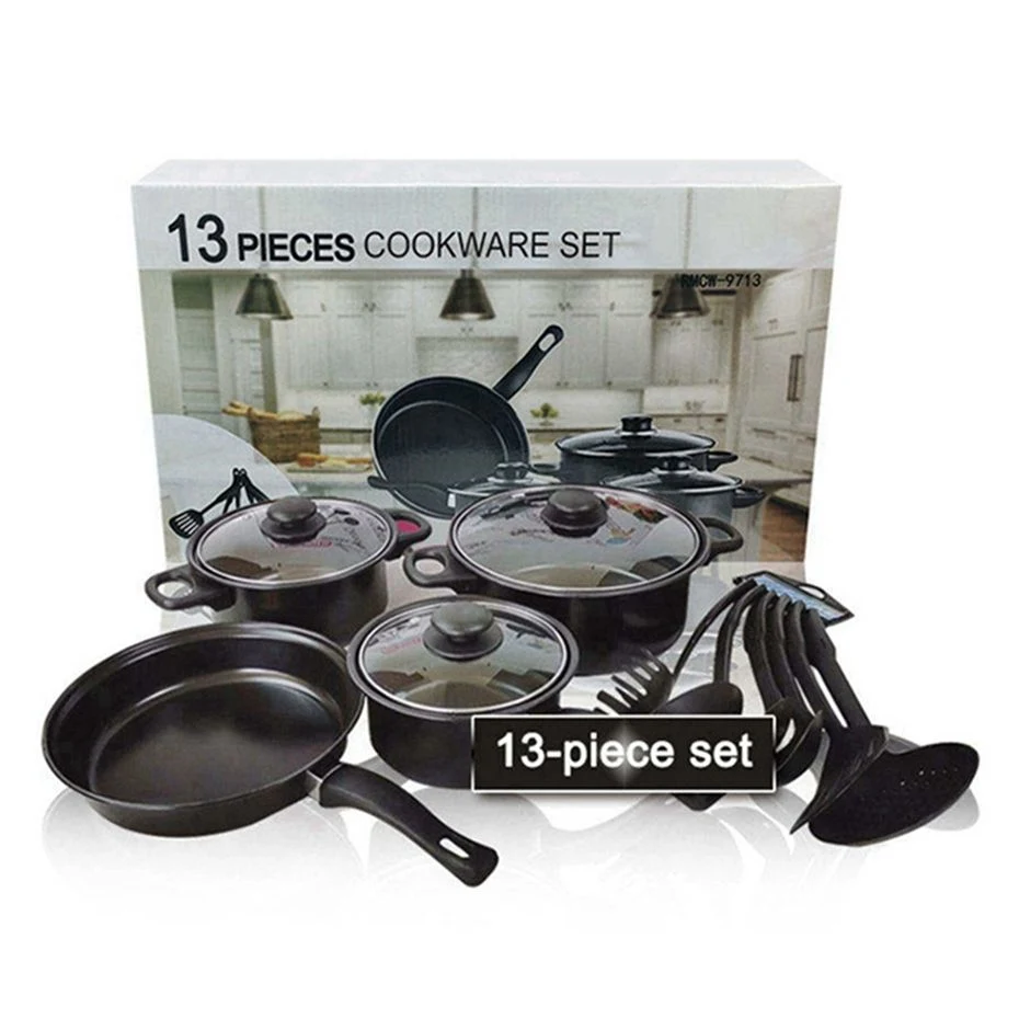 Cookware Sets Frying Pan Custom Soup Pot with Lid Carbon Steel Material