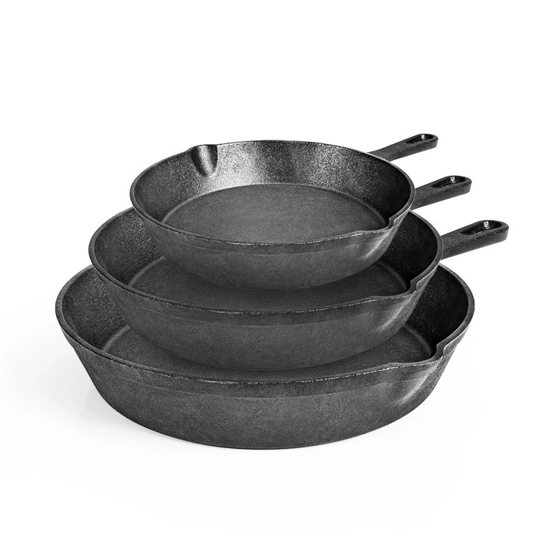 Cast Iron Skillet Pan Set 3 Piece - Pre-Seasoned, Oven Safe - 6&quot;, 8&quot;, 10&quot; - Suitable for All Hobs Including Induction