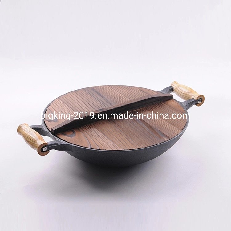 Extra Large Non Stick Fry Pan Iron Wok Pan with Vegetable Oil Coating