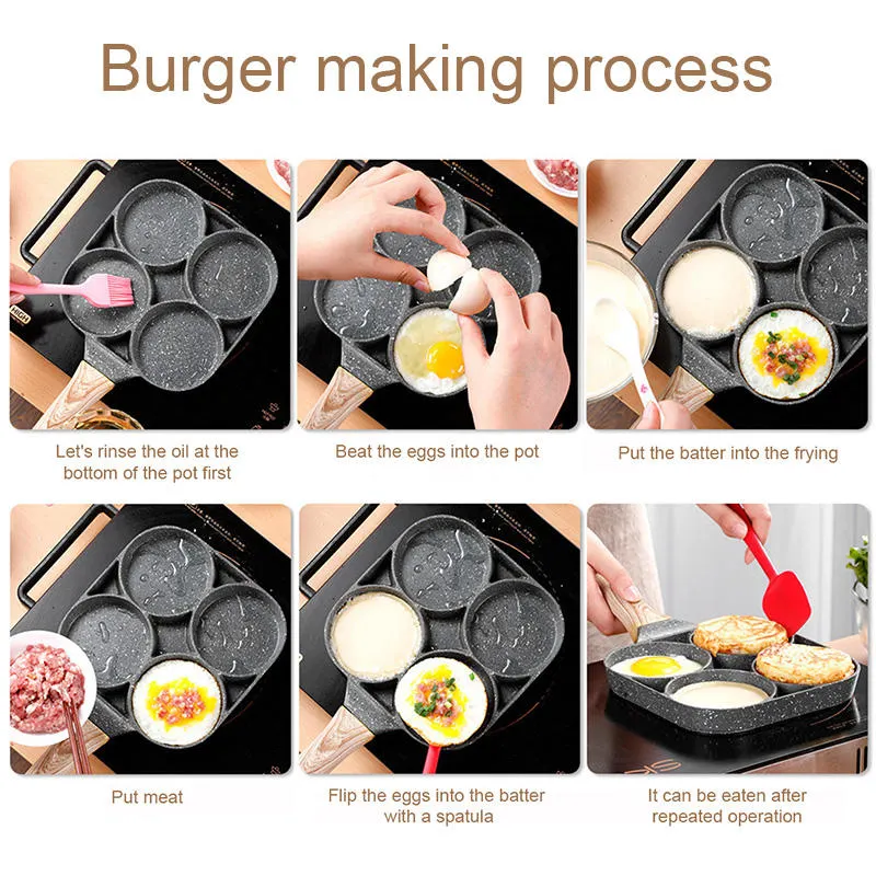 4-Hole Omelette Artifact Non-Stick Pancake Pan