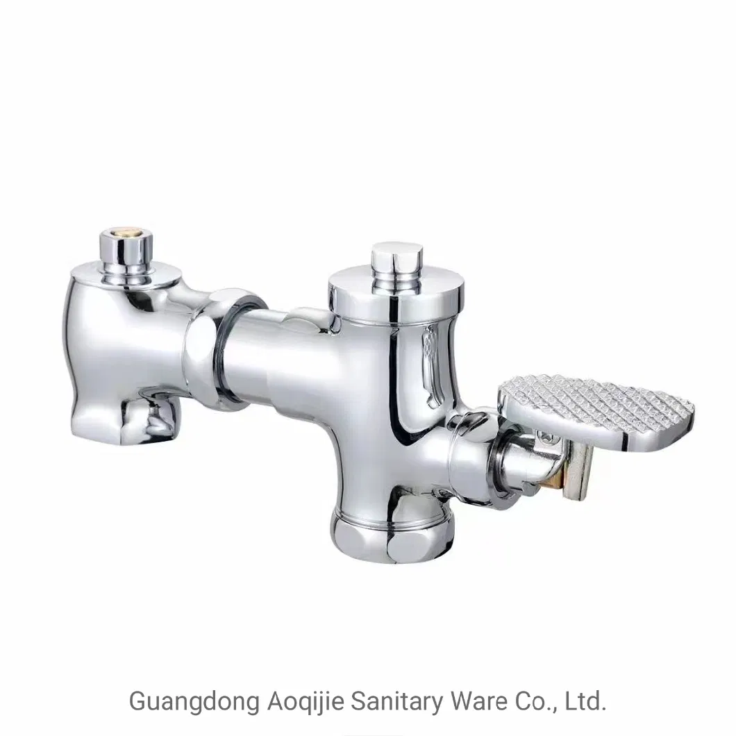 Pedal Foot Step Flush Valve Time Delay Flushometer Copper Flush Valve for Squat Pan Flusher Valve Bathroom Accessories