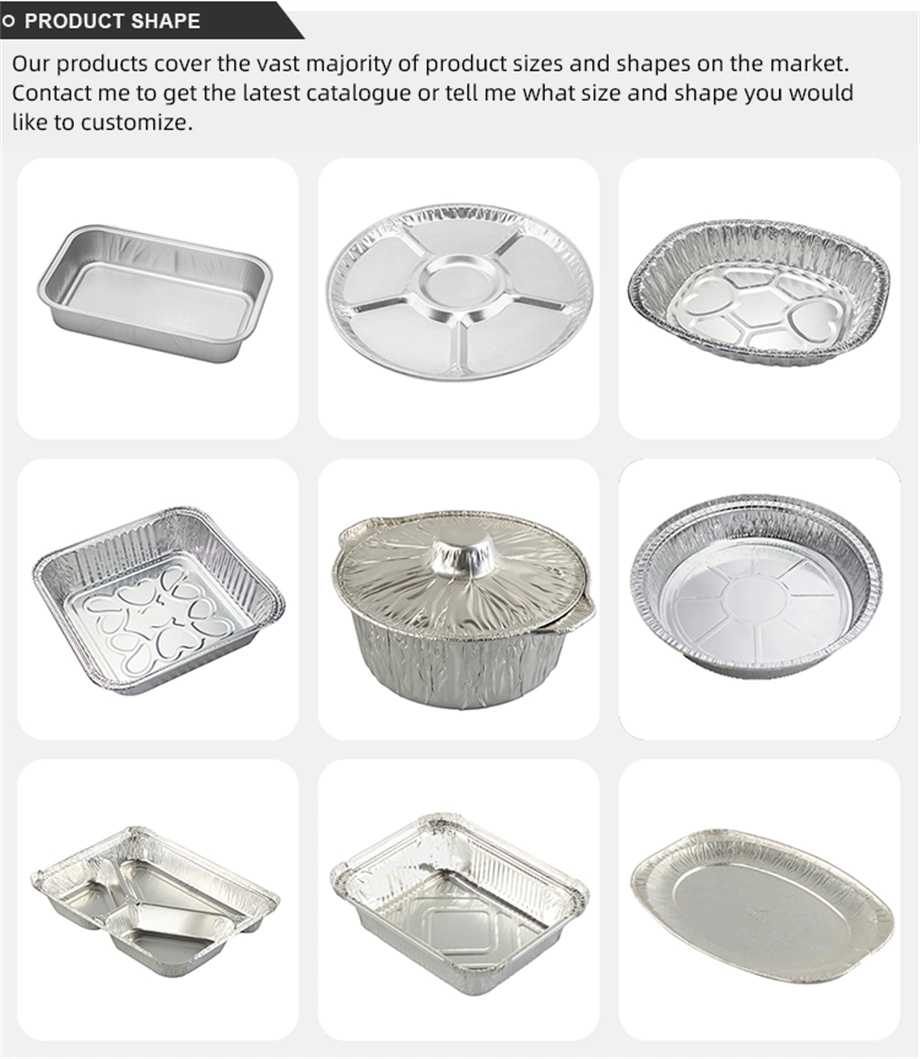 Disposable Kitchen Customized Baking Tray Small Foil Pie Pans OEM Logo Aluminium Foil for Food Packing Container