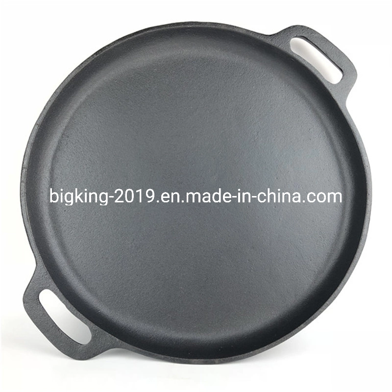 Smooth Surface Large Preseasoned Cast Iron Nonstick Round Pizza Pan