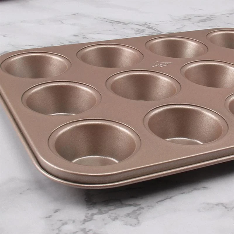 12 Cups Carbon Steel Non-Stick Cupcake Pan and Muffin Pan