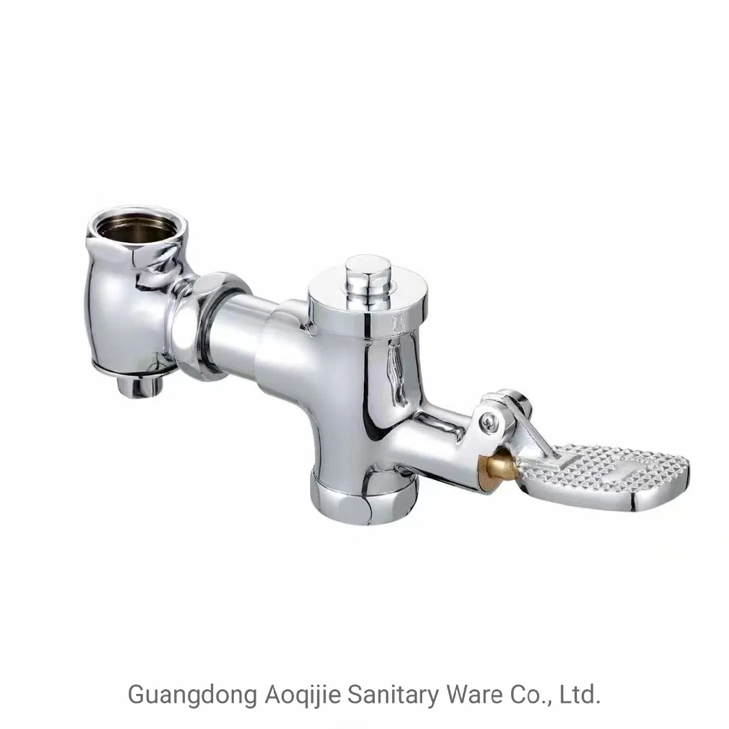 Pedal Foot Step Flush Valve Time Delay Flushometer Copper Flush Valve for Squat Pan Flusher Valve Bathroom Accessories