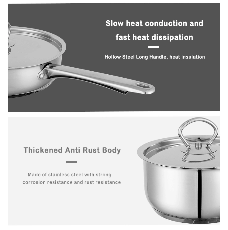Cookware Set with Glass Lid, Suitable for Induction Hobs, 2 Pieces, Stainless Steel