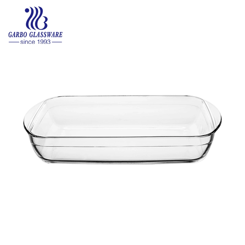 4.5L Big Size Rectangle High Borosilicate Glass Plate Baking Pan Oven Safe Clear Transparent Baking Bowls Bakeware Glassware Baking Pan